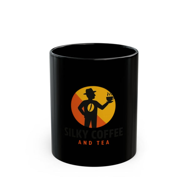 Black Mug Set - Silky Coffee Theme, 11oz & 15oz Perfect for Tea Lovers
