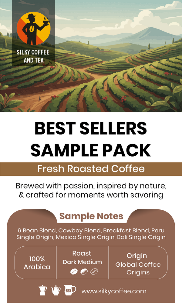 Best Sellers Sample Pack: 6Bean, Cowboy, Breakfast, Peru, Mexico, Bali